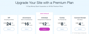 Wix Premium Upgrade Plans