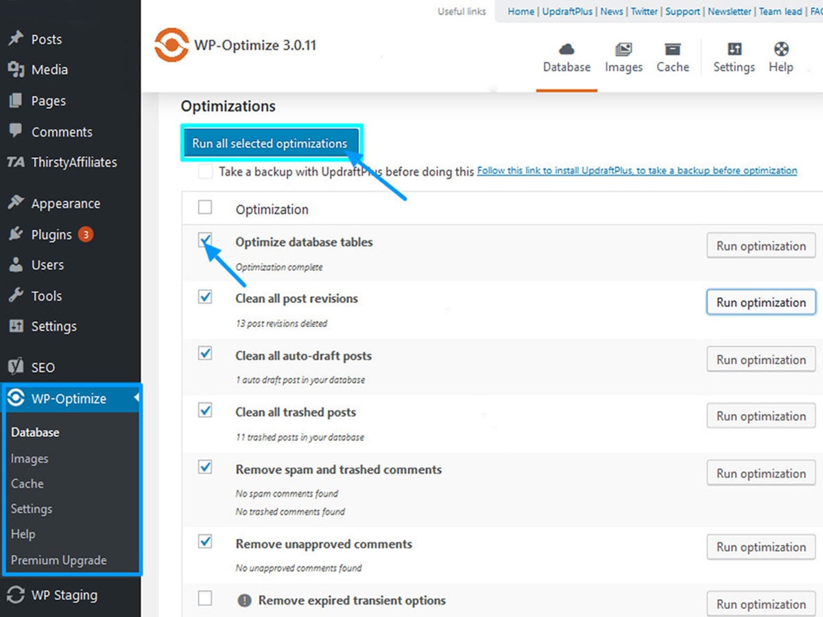 Optimise-WordPress-database-using-plugin