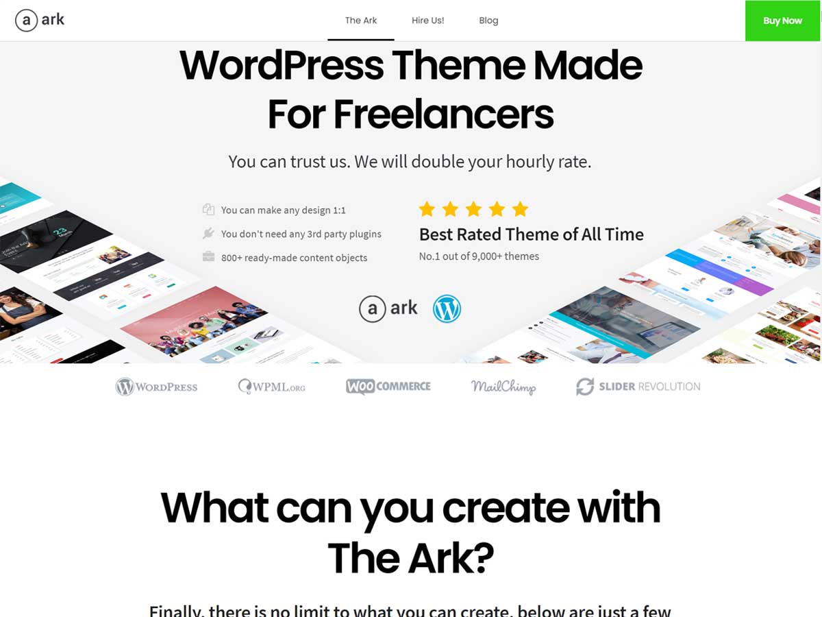 Ark- best WordPress themes for freelancers